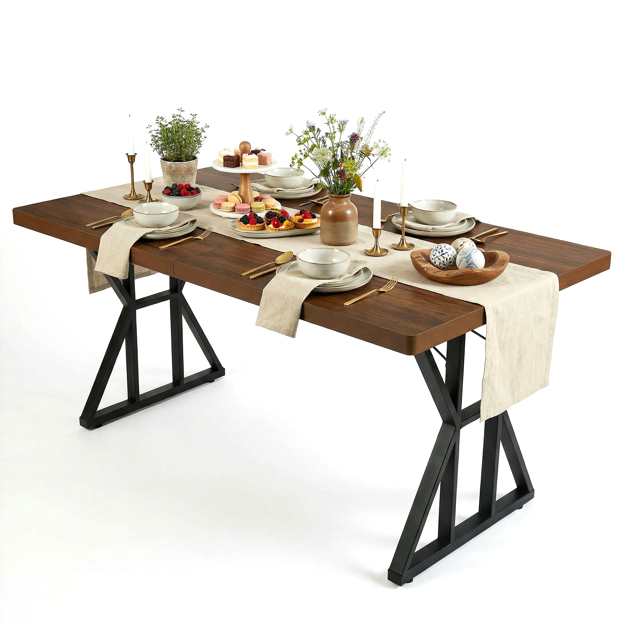 Homy Casa LEONARD 63" Dining Table for Kitchen & Dining Room