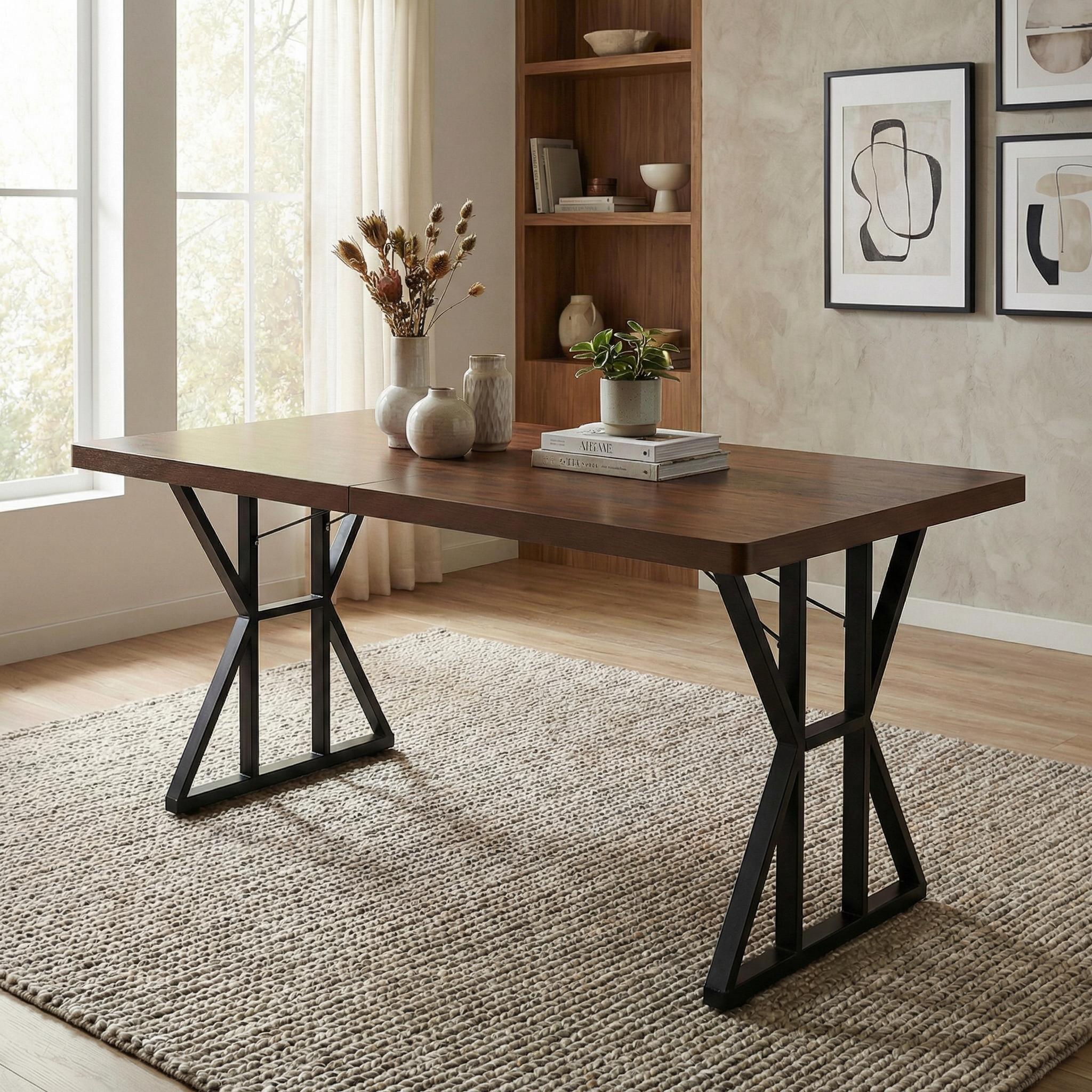 Homy Casa LEONARD 63" Dining Table for Kitchen & Dining Room
