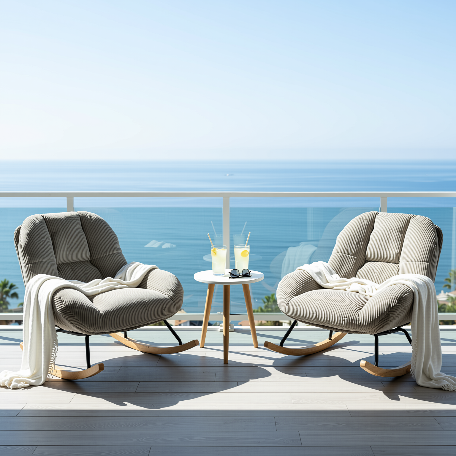 Lithops Corduroy Rocking Chair Modern Fabric Accent Chair
