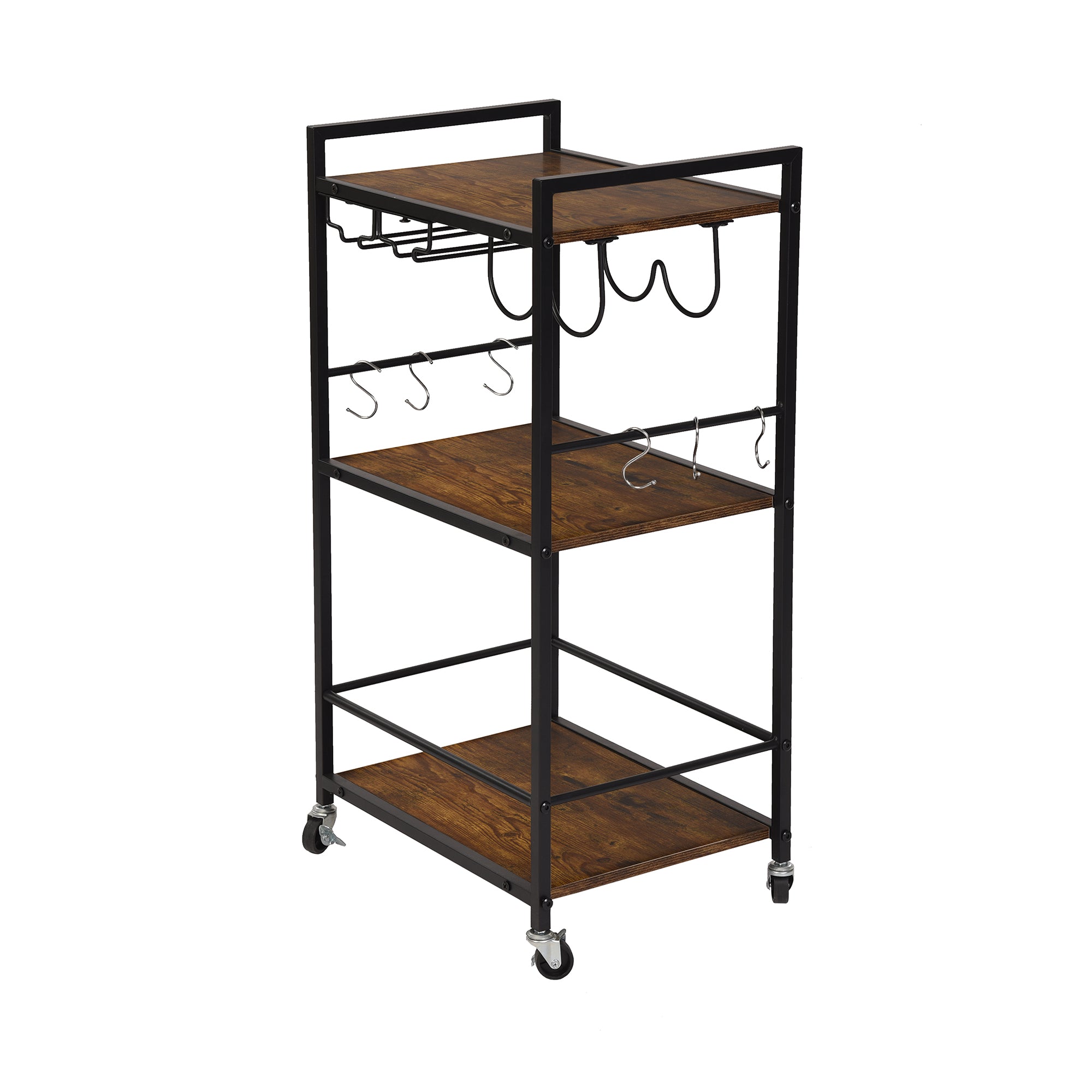 Homy Casa Loki Kitchen Cart - Rolling Storage Cart with Drawer & Shelf
