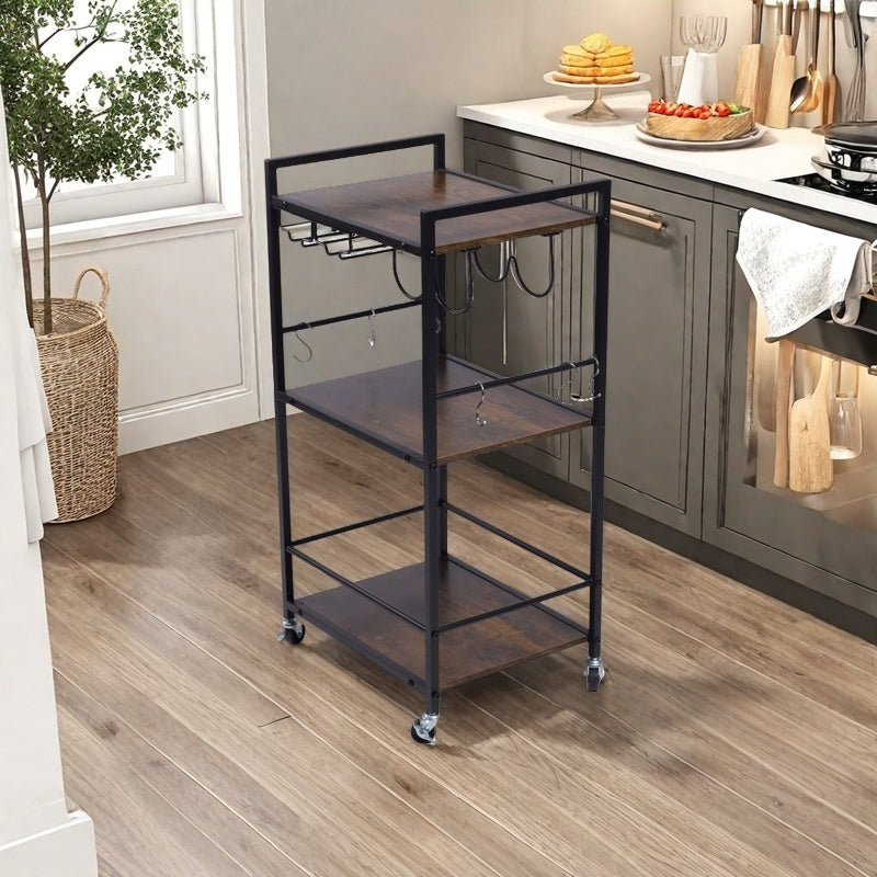 Loki Kitchen Cart - Rolling Storage Cart with Drawer & Shelf