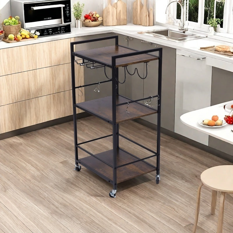 Loki Kitchen Cart - Rolling Storage Cart with Drawer & Shelf