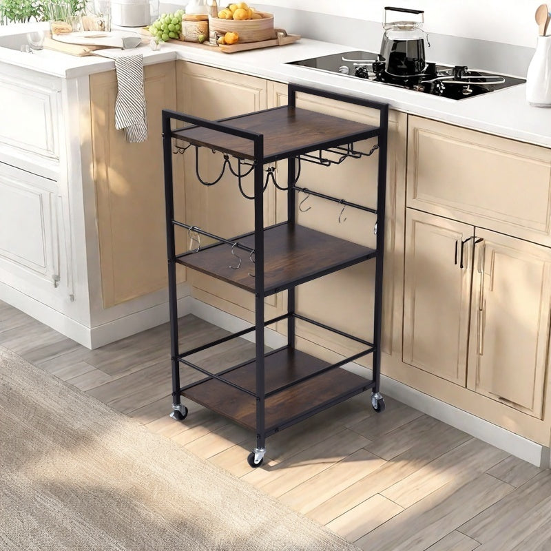 Loki Kitchen Cart - Rolling Storage Cart with Drawer & Shelf
