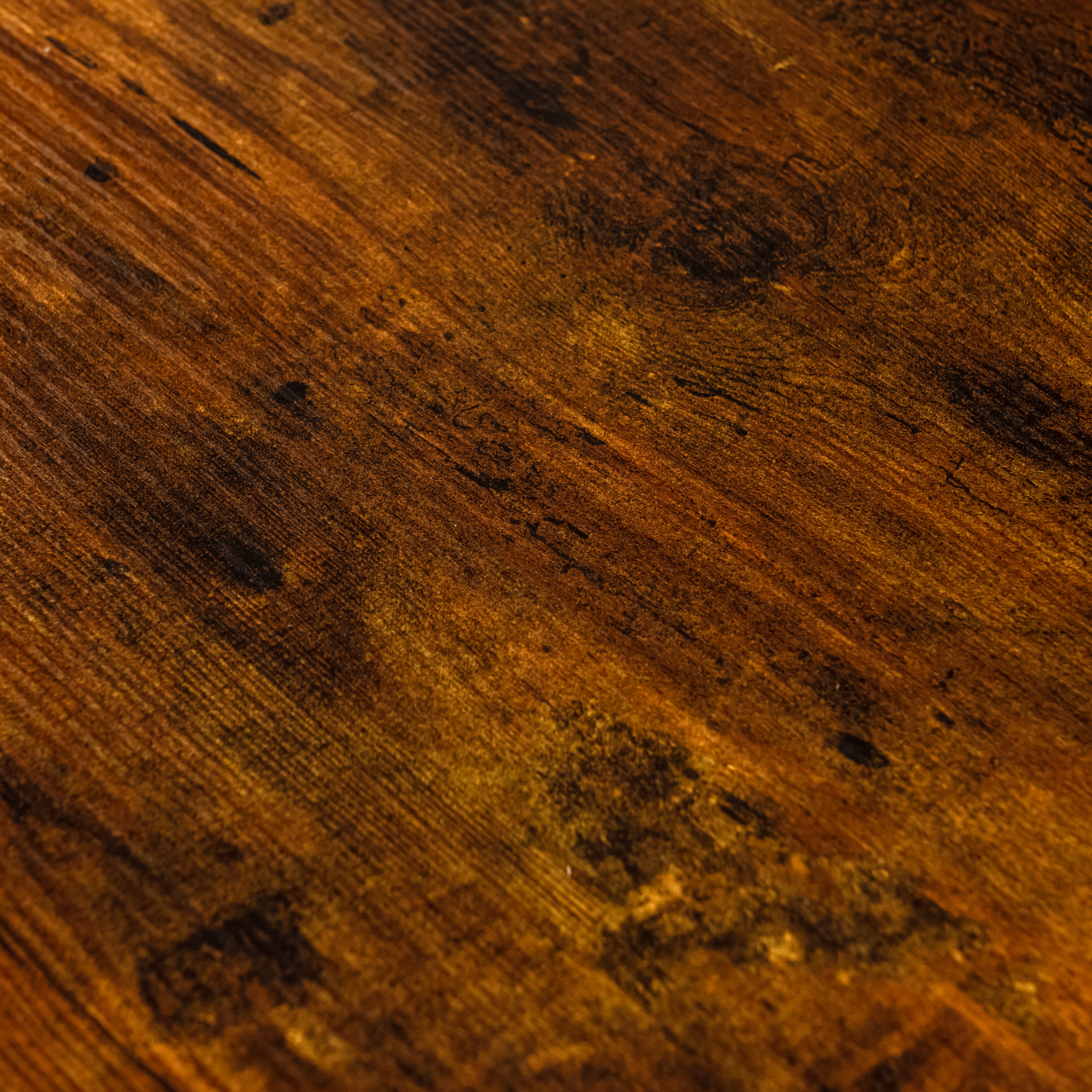 LOMANER 3-Piece Dining Table Set with 2 Benches, Rustic Brown Wood Look and Black Metal Frame, Space-Saving Kitchen Table for 4