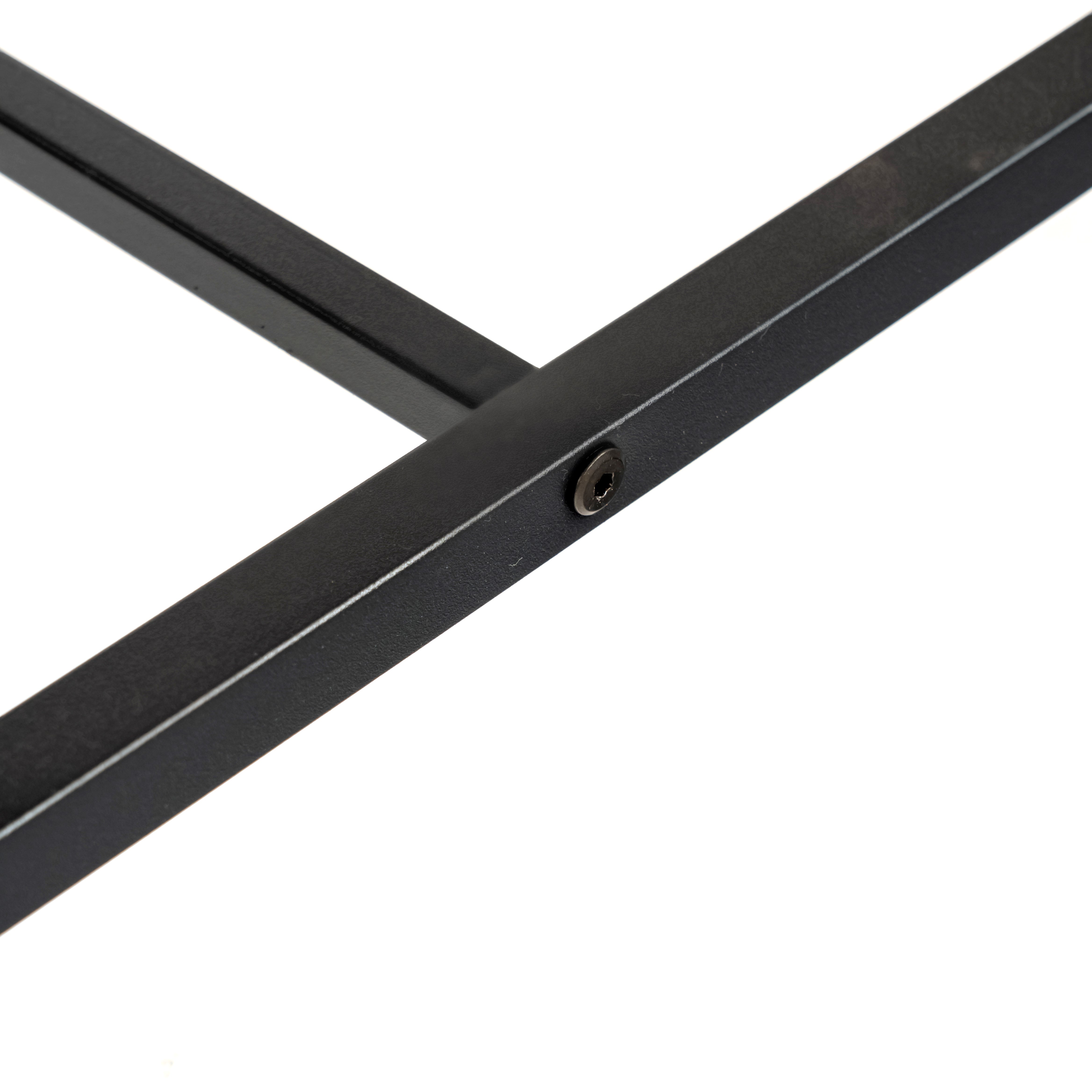 LOMANER 3-Piece Dining Table Set with 2 Benches, Rustic Brown Wood Look and Black Metal Frame, Space-Saving Kitchen Table for 4