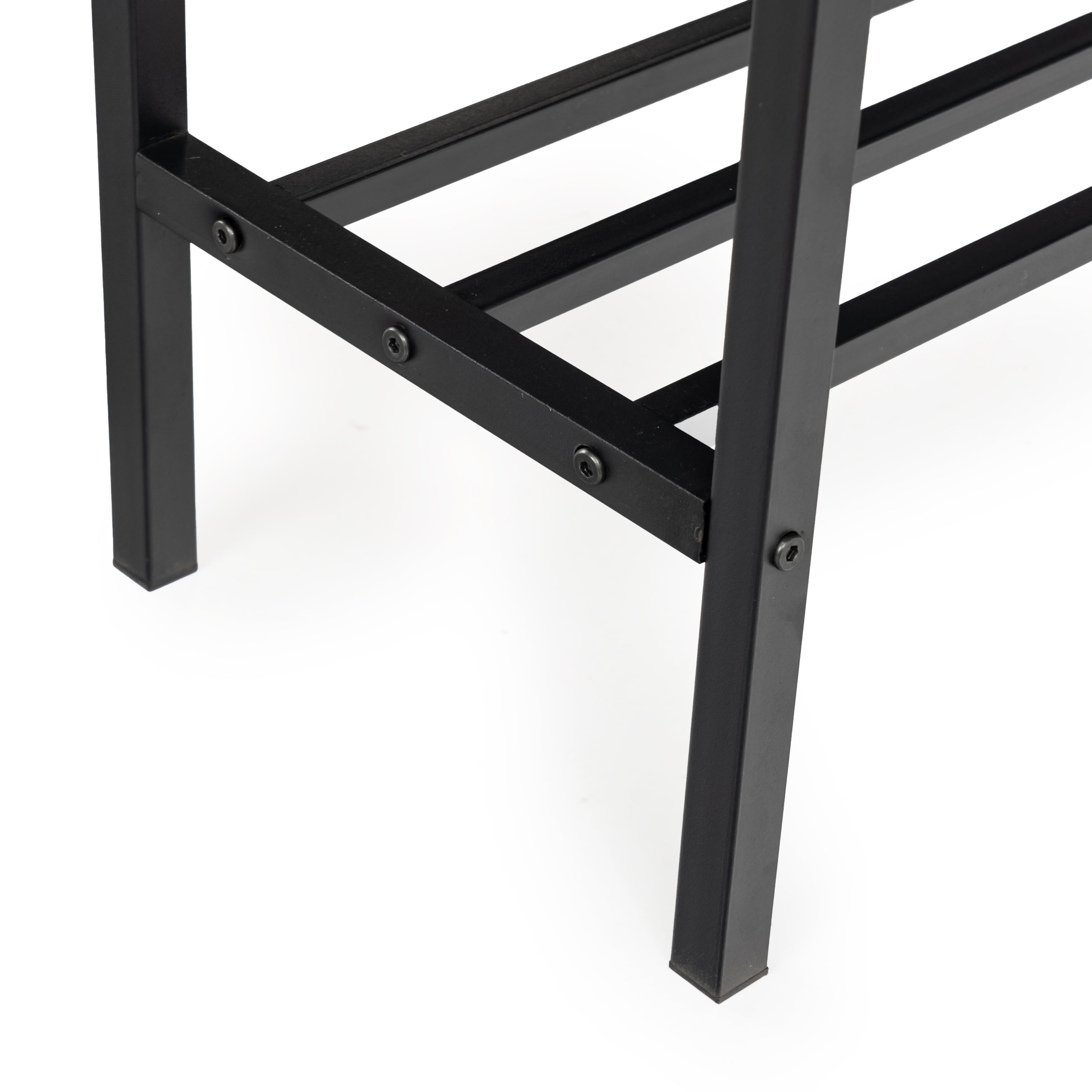 LOMANER 3-Piece Dining Table Set with 2 Benches, Rustic Brown Wood Look and Black Metal Frame, Space-Saving Kitchen Table for 4