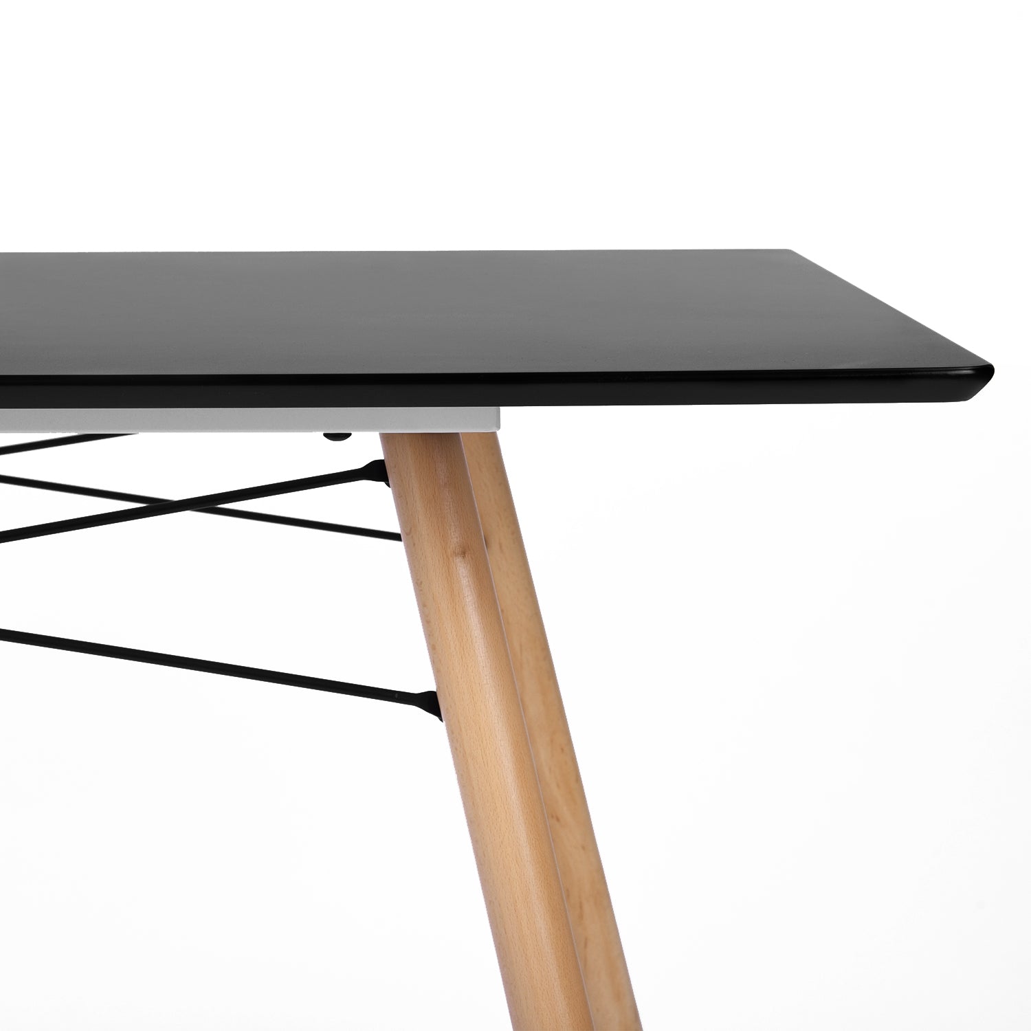 Homy Casa LONDON MATT BLACK A 47.2" Dining Table for Home and Workspace Open Box