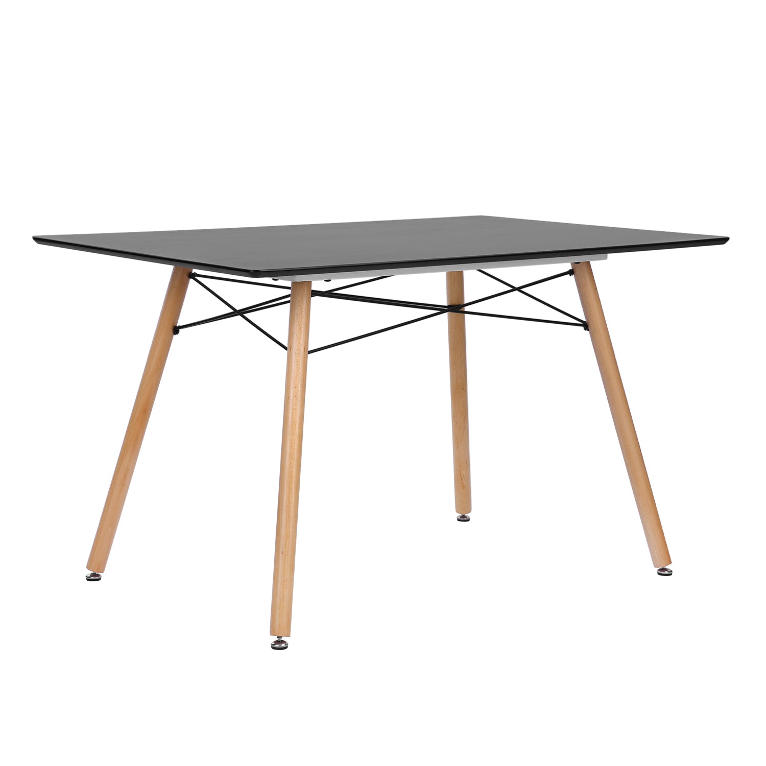 Homy Casa LONDON MATT BLACK A 47.2" Dining Table for Home and Workspace Open Box