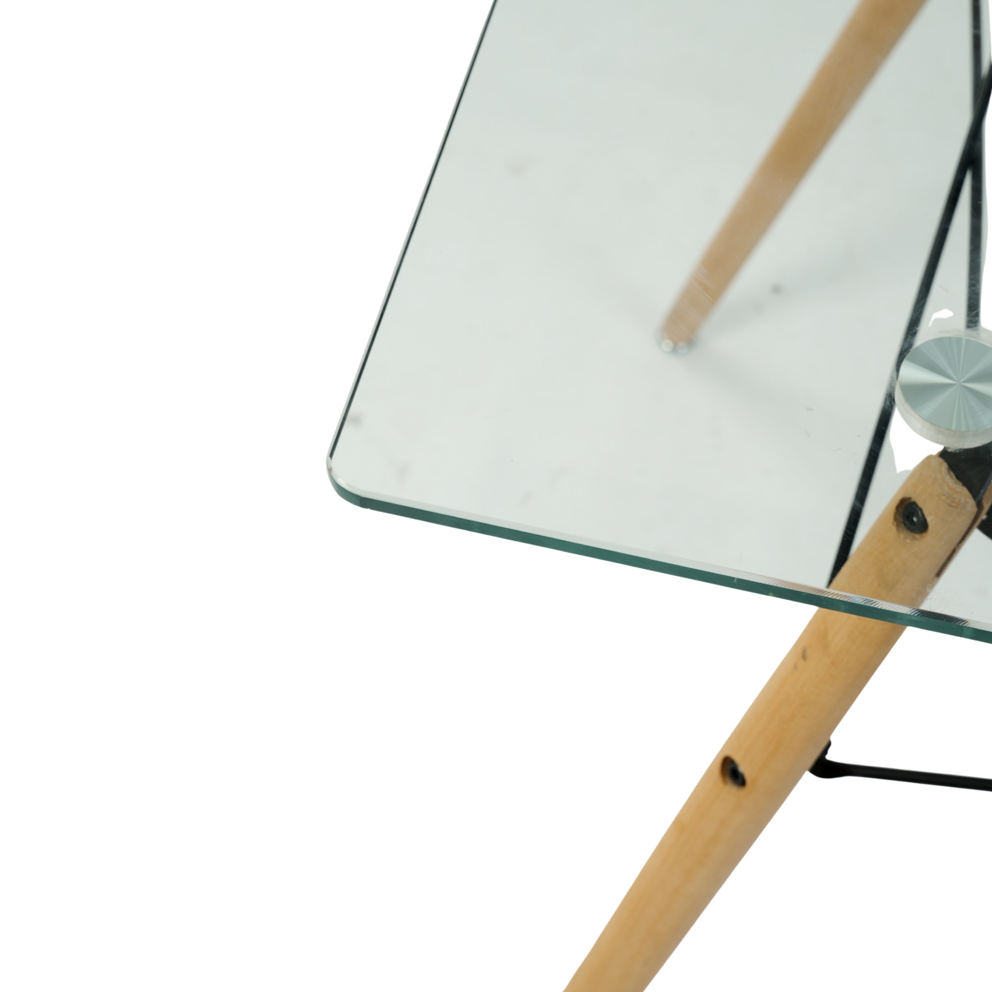 Homy Casa LONDON GLASS NL Dining Table "47.2 x 27.6 x 29.5 in" Modern Glass Top Table for Dining