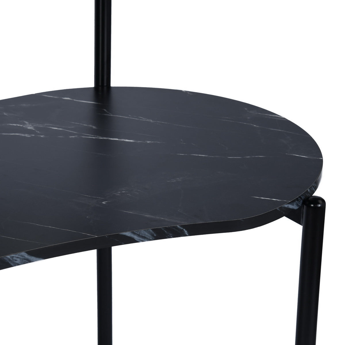 Looney 43.3” Oval shape Vanity with Round Mirror, Marble top finish