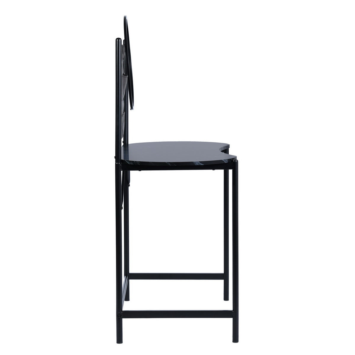 Looney 43.3” Oval shape Vanity with Round Mirror, Marble top finish