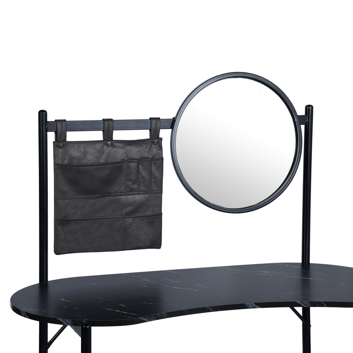 Looney 43.3” Oval shape Vanity with Round Mirror, Marble top finish