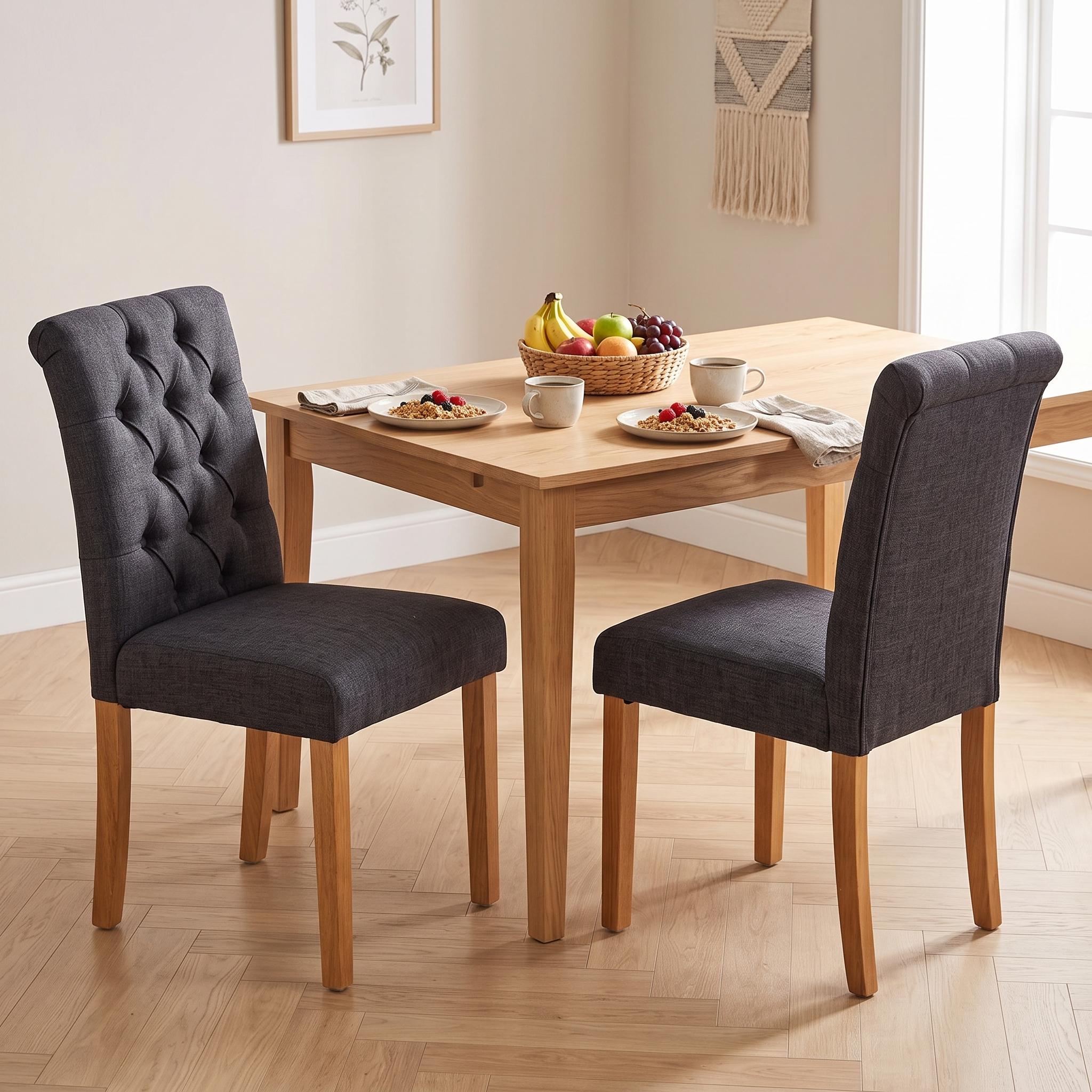 Homy Casa LUCETTA BLACK 2PC Dining Chairs for Kitchen & Dining Room Open Box
