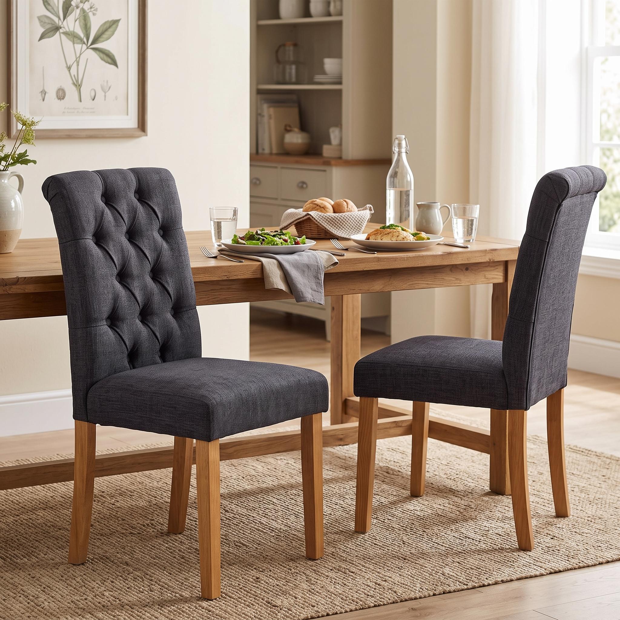 Homy Casa LUCETTA BLACK 2PC Dining Chairs for Kitchen & Dining Room Open Box