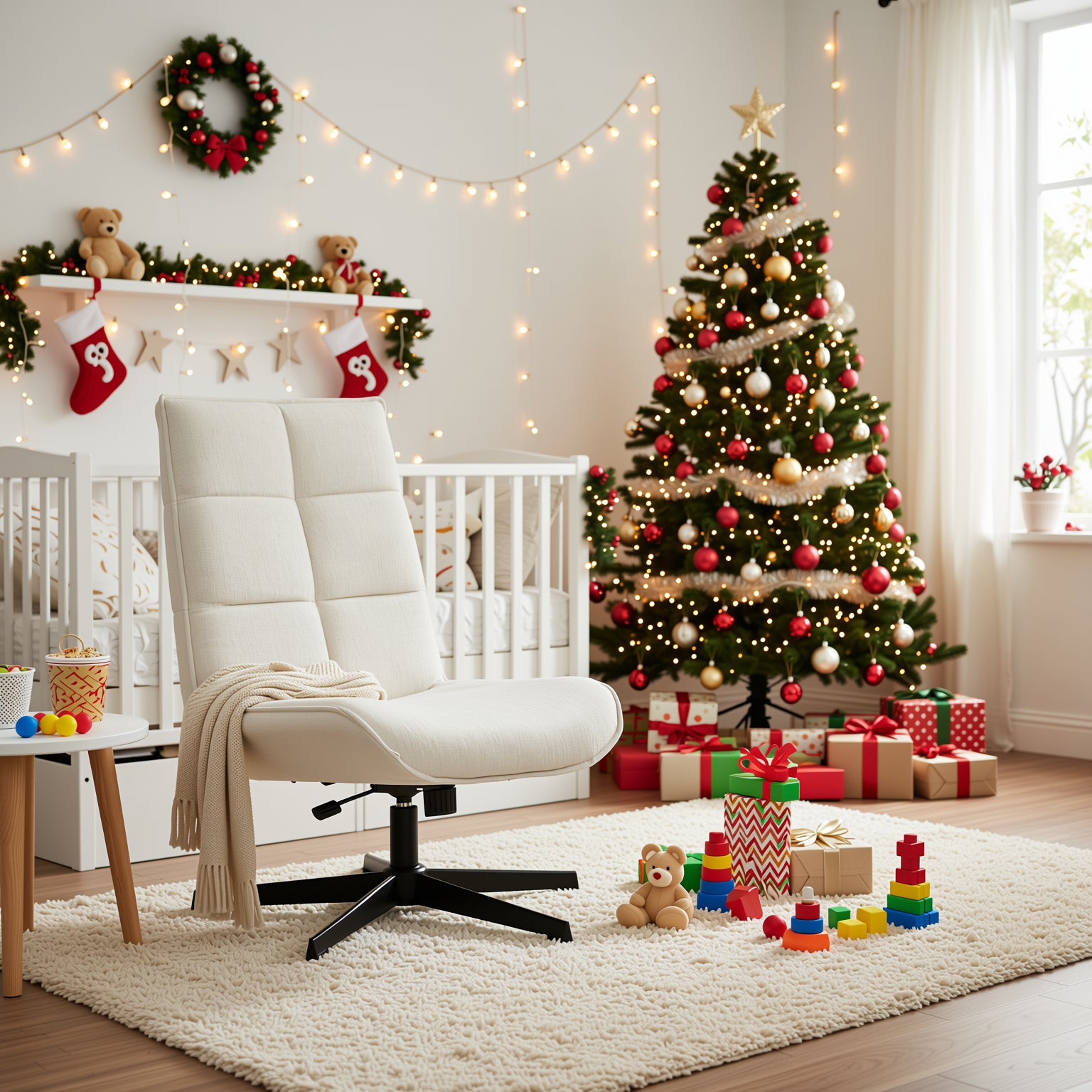 Lucks Swivel Lounge Chair with Fabric Upholstery, For Home or Office