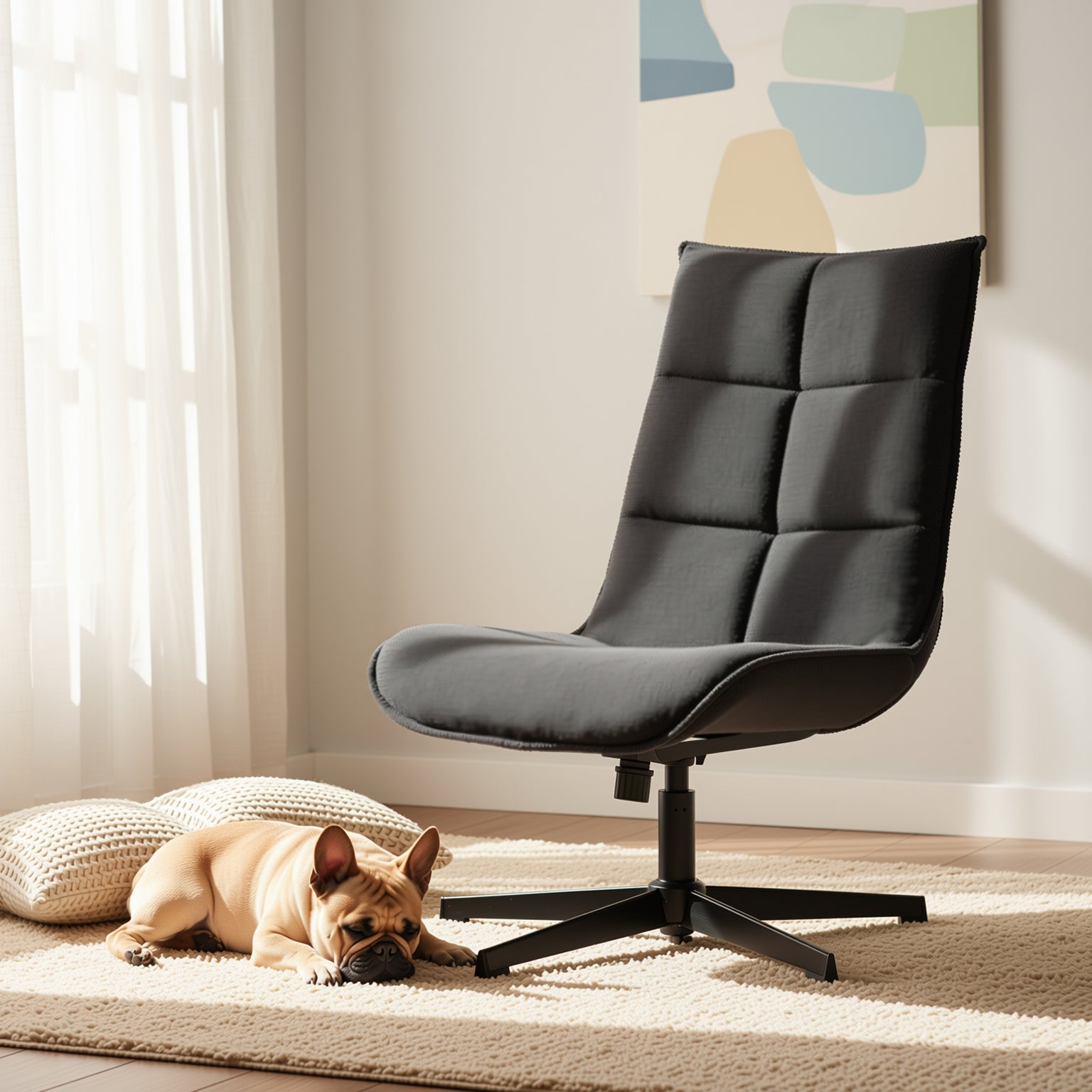 Lucks Swivel Lounge Chair with Fabric Upholstery, For Home or Office