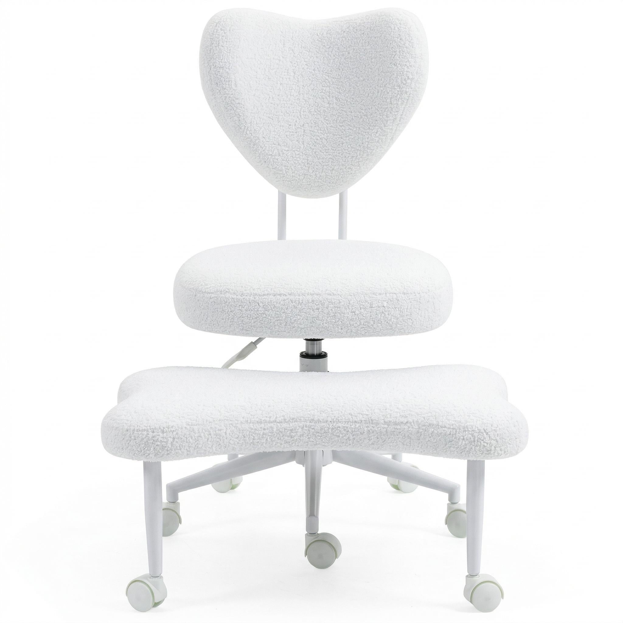 Leron Fabric Cross-Leg Office Chair with Footrest and Adjustable Height