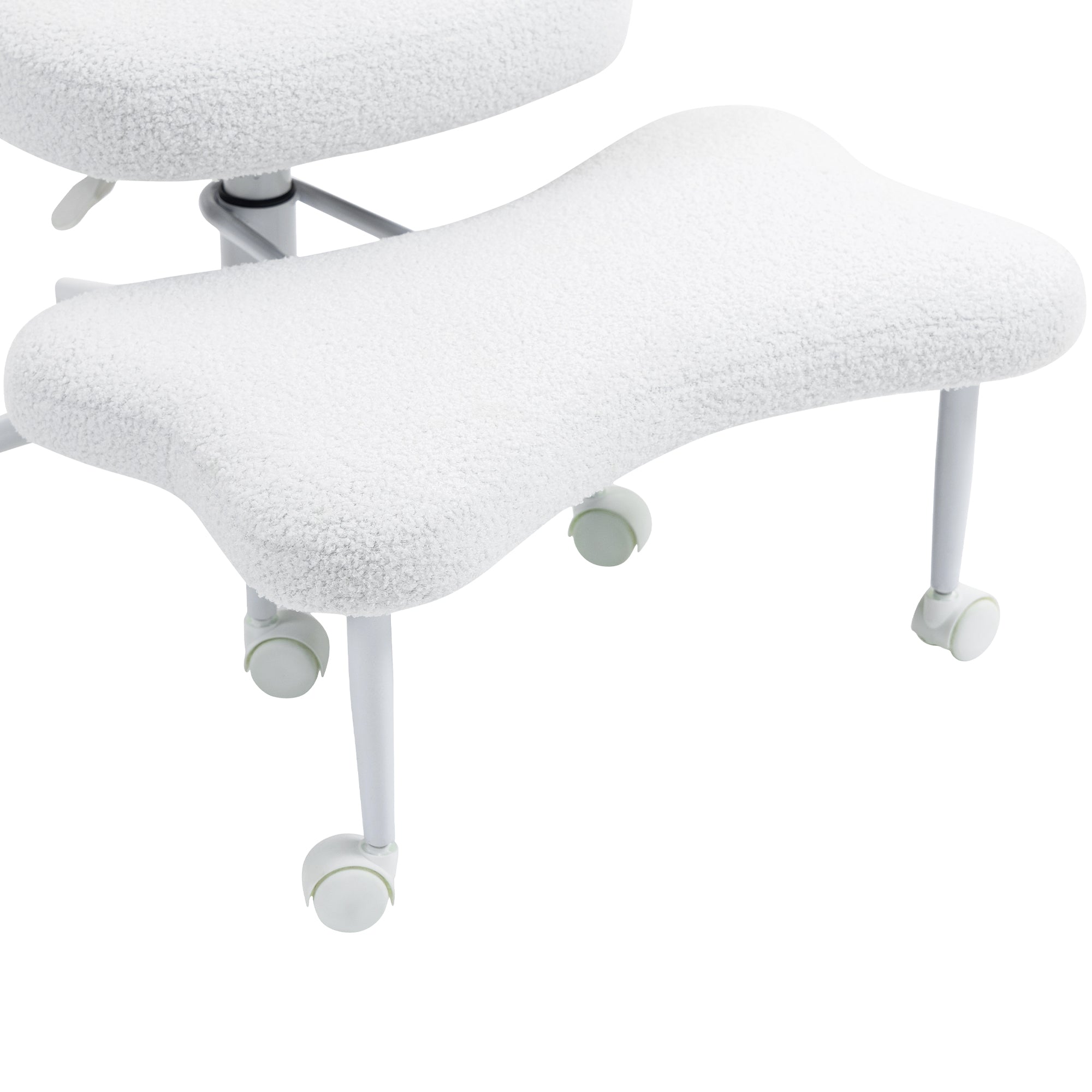 Leron Fabric Cross-Leg Office Chair with Footrest and Adjustable Height