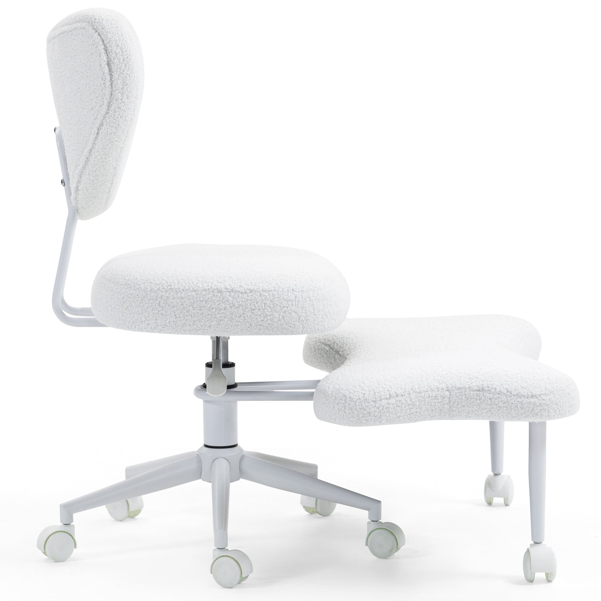 Leron Fabric Cross-Leg Office Chair with Footrest and Adjustable Height