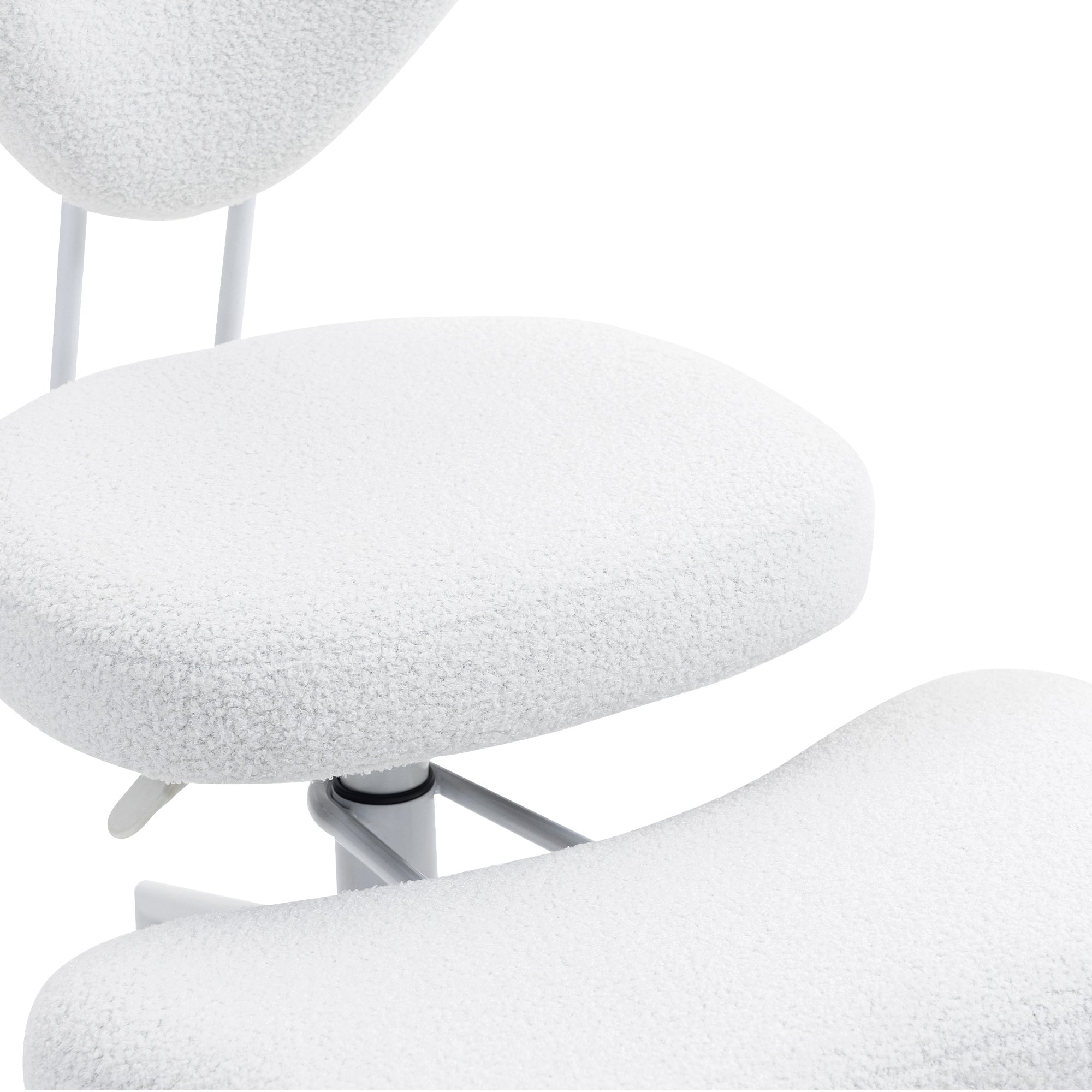 Leron Fabric Cross-Leg Office Chair with Footrest and Adjustable Height