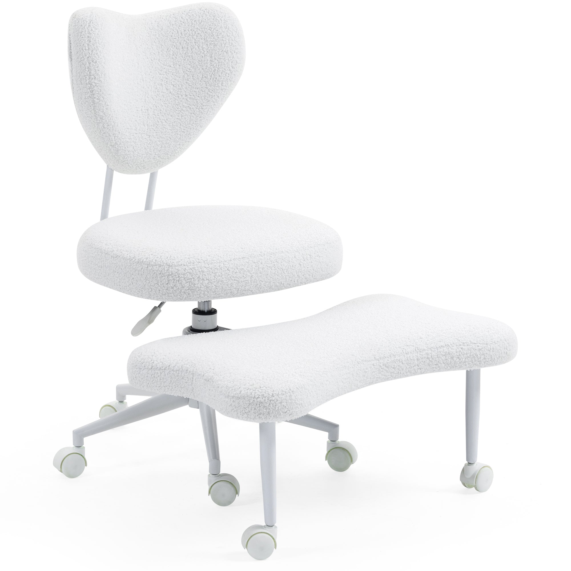 Leron Fabric Cross-Leg Office Chair with Footrest and Adjustable Height