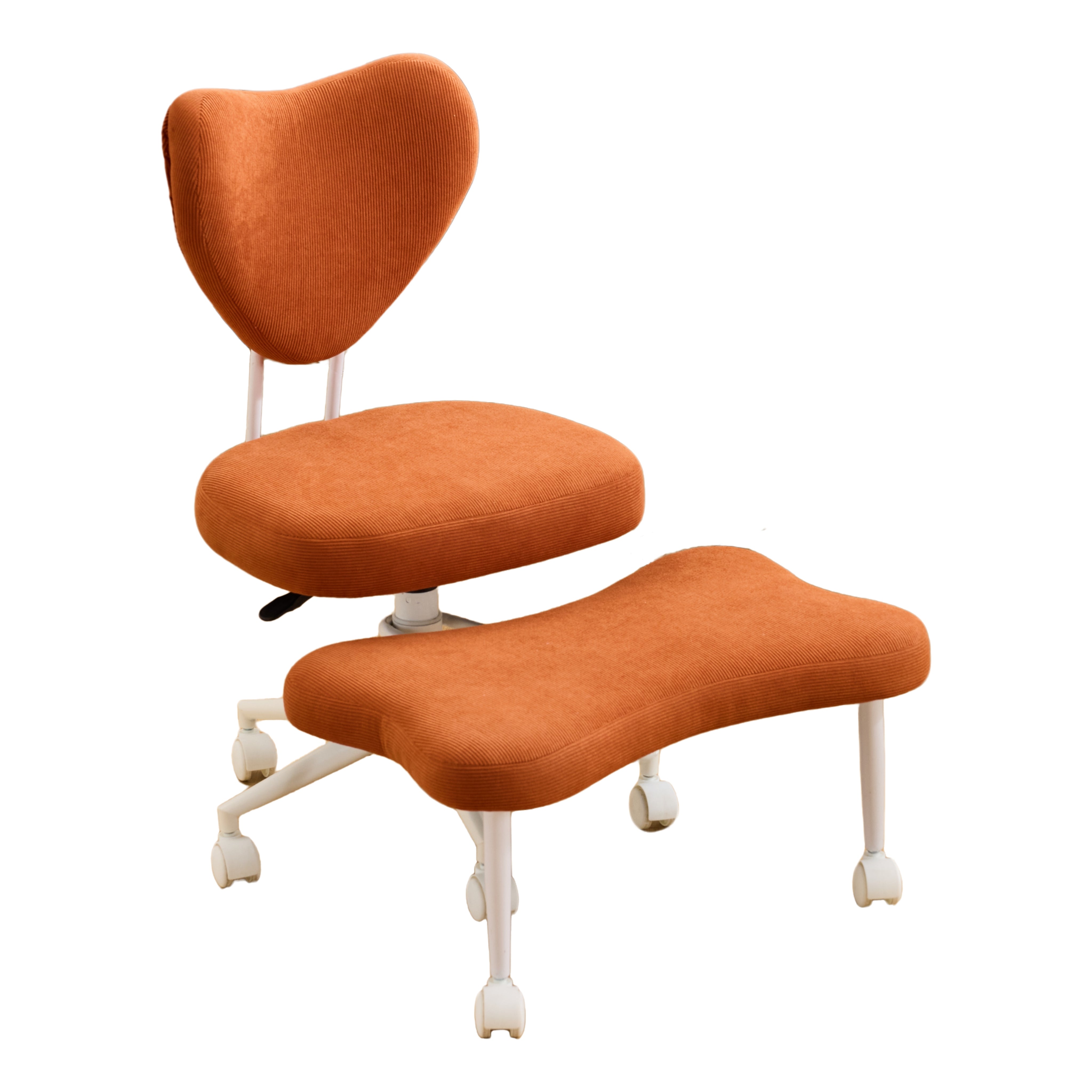 Leron Fabric Cross-Leg Office Chair with Footrest and Adjustable Height