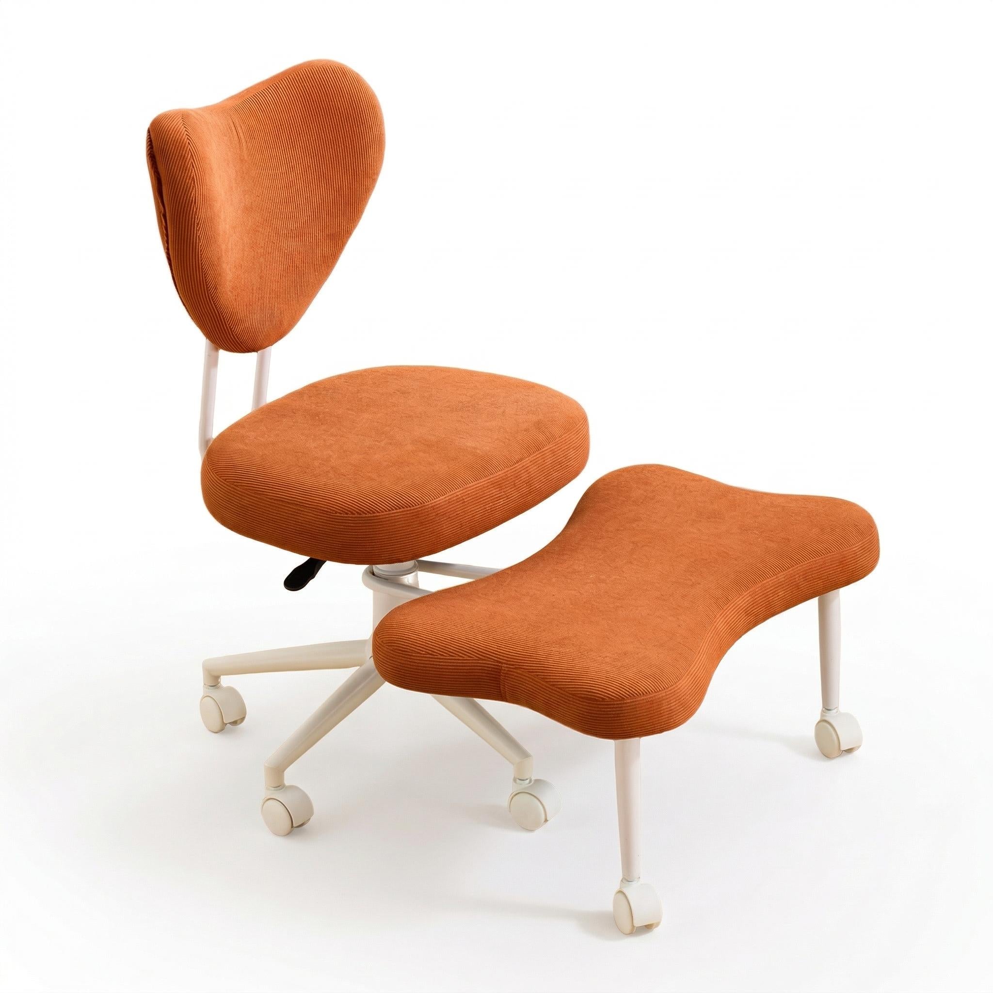 Leron Fabric Cross-Leg Office Chair with Footrest and Adjustable Height