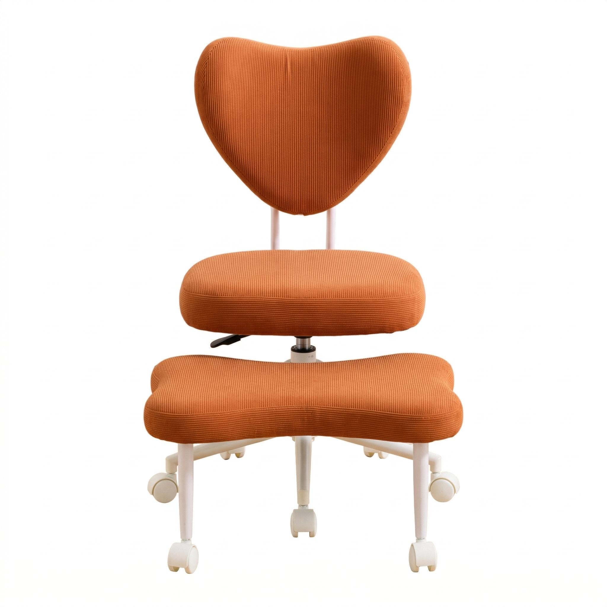 Leron Fabric Cross-Leg Office Chair with Footrest and Adjustable Height