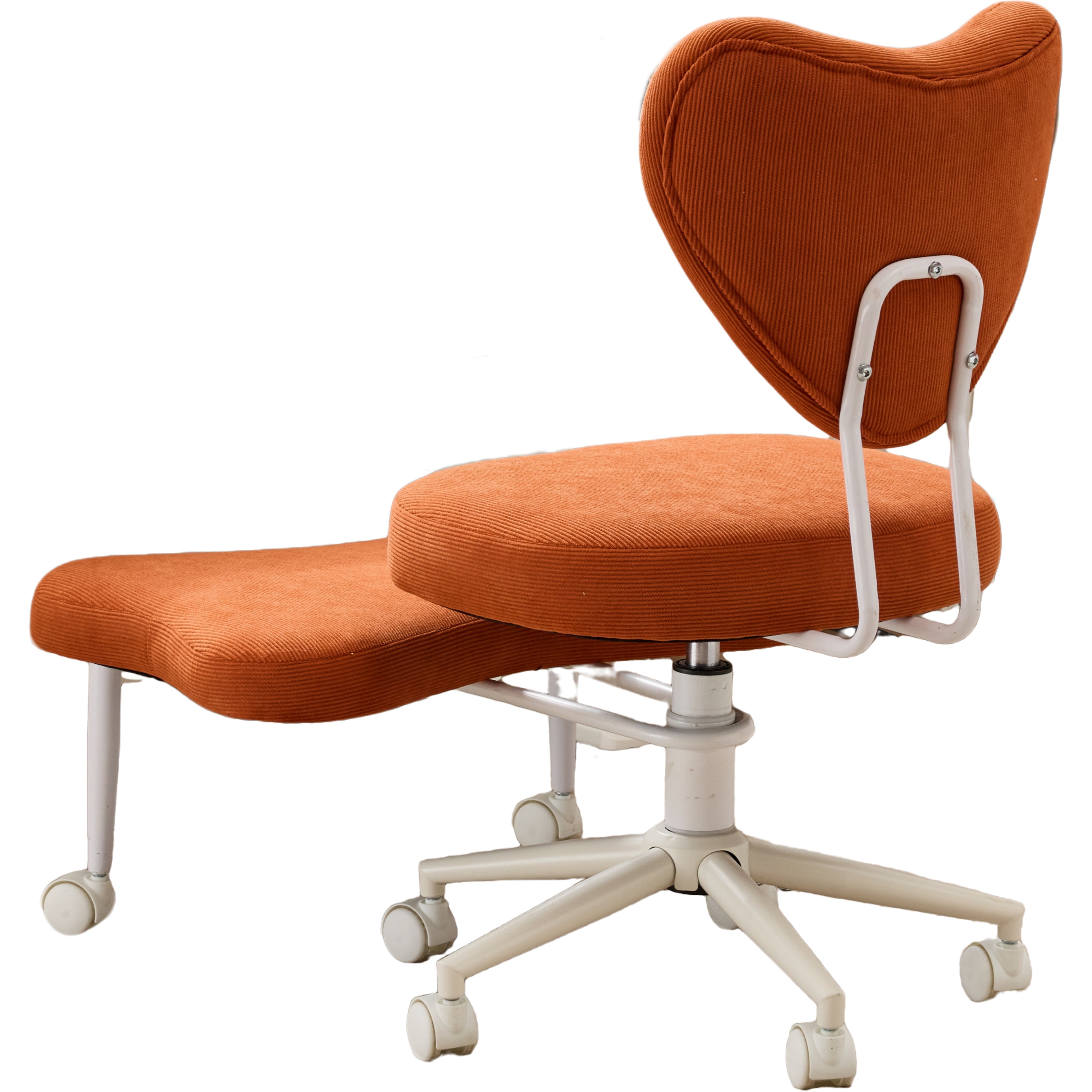 Leron Fabric Cross-Leg Office Chair with Footrest and Adjustable Height
