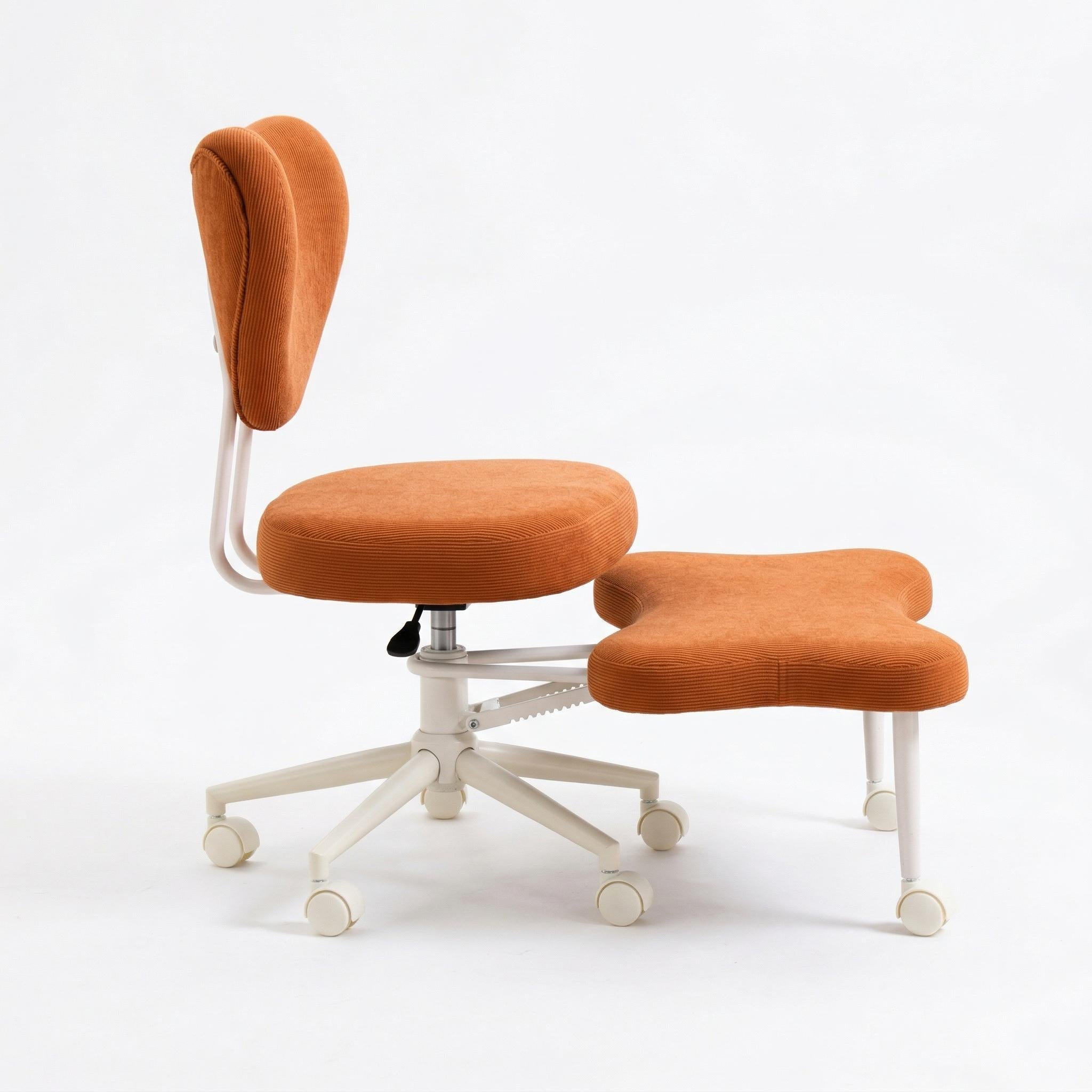 Leron Fabric Cross-Leg Office Chair with Footrest and Adjustable Height
