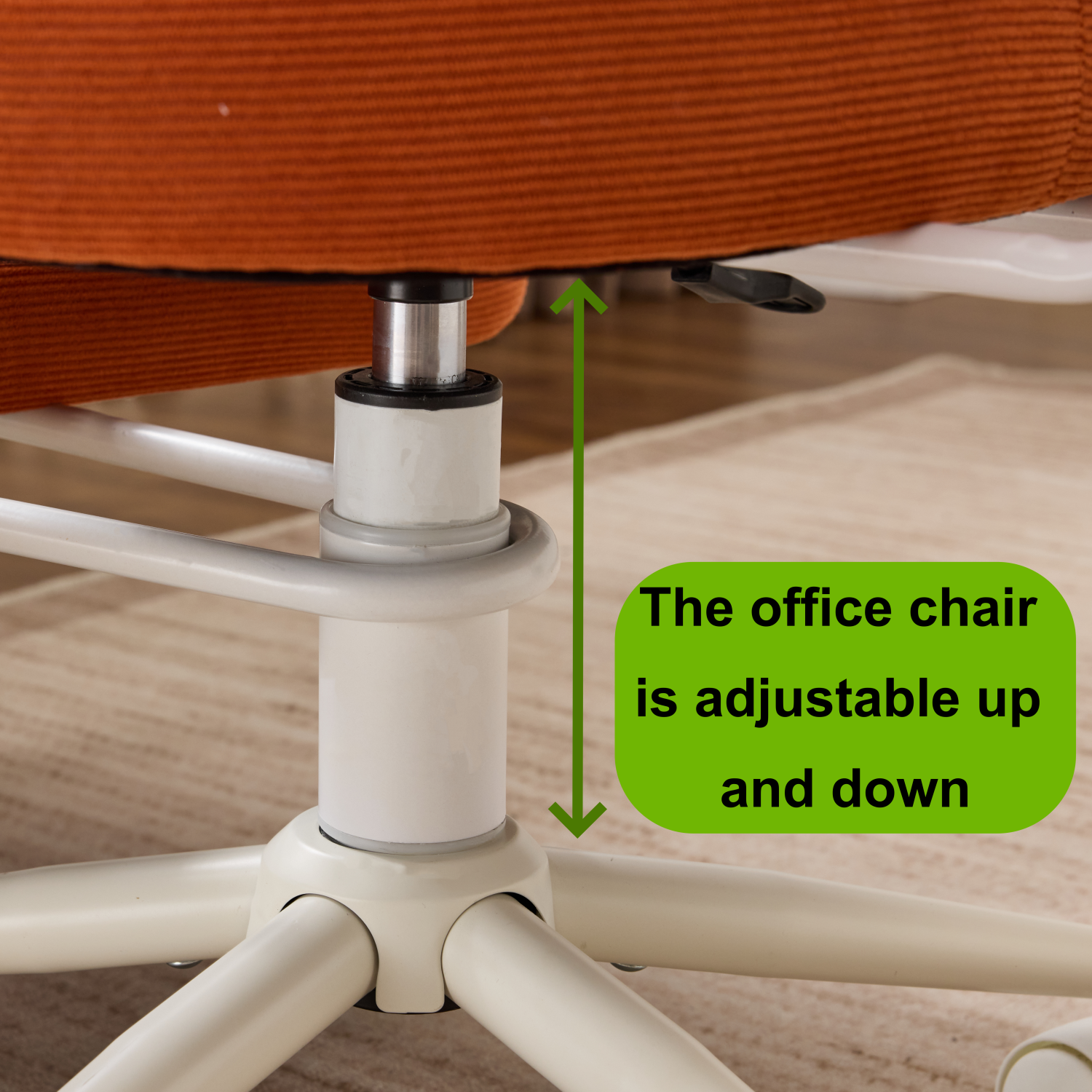 Leron Fabric Cross-Leg Office Chair with Footrest and Adjustable Height