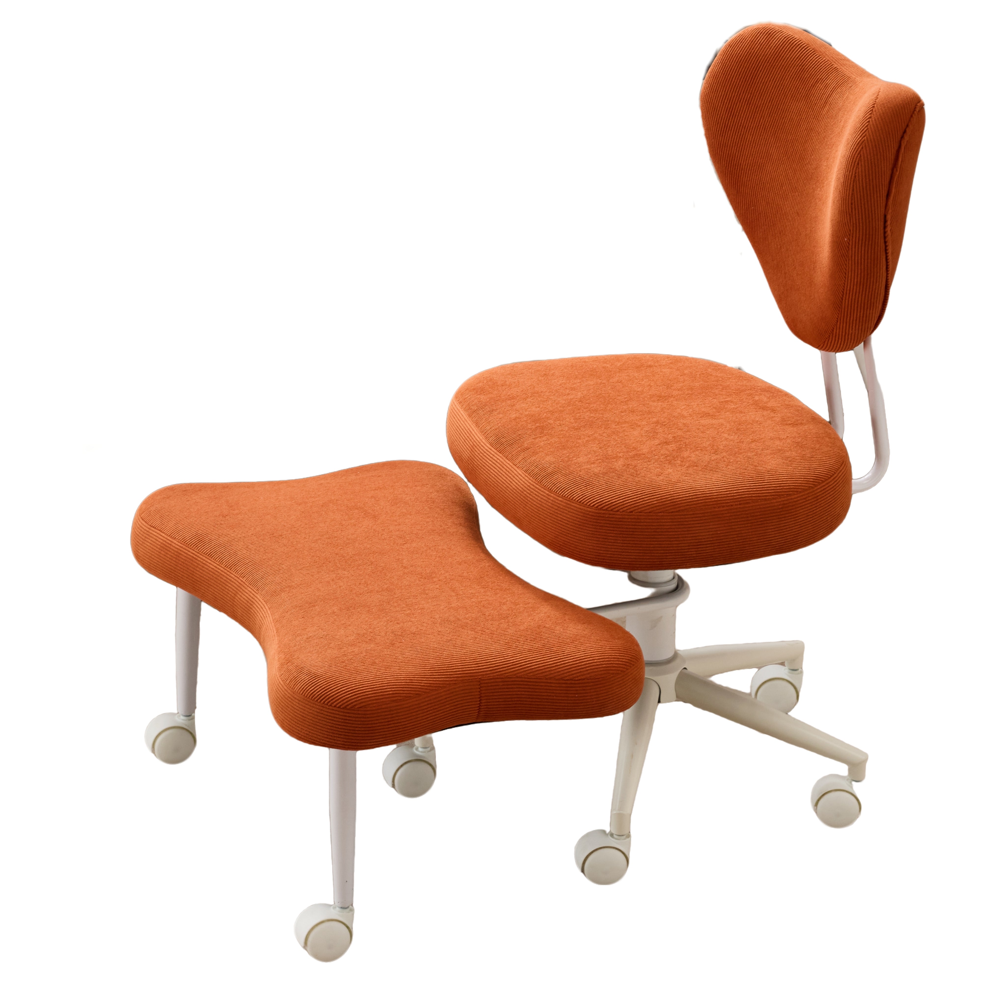 Leron Fabric Cross-Leg Office Chair with Footrest and Adjustable Height