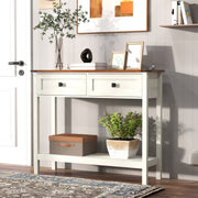 Elmwood Rustic Console Table with 2 Draw