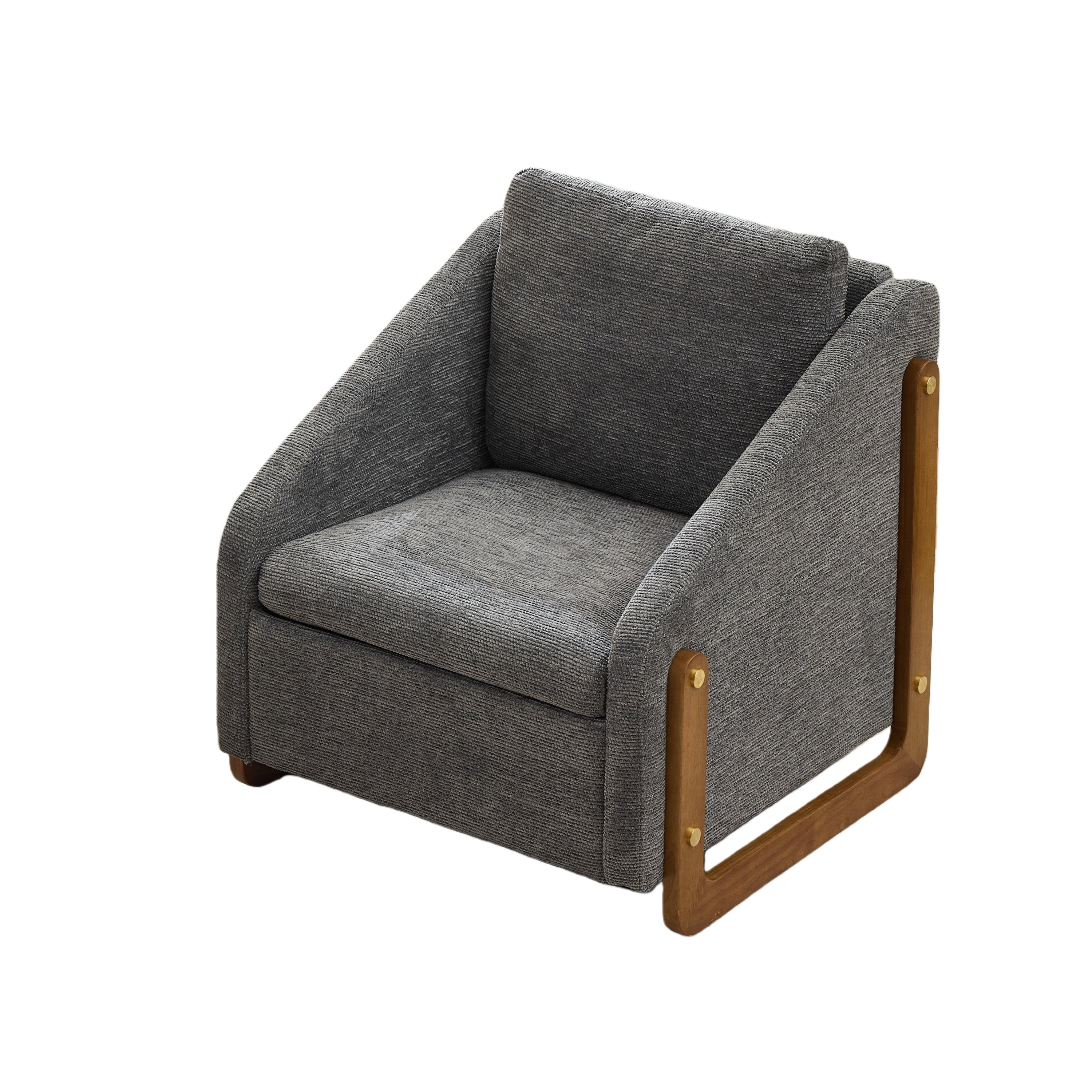 Sedgwick Modern Chenille Upholstered Armchair Wooden Frame