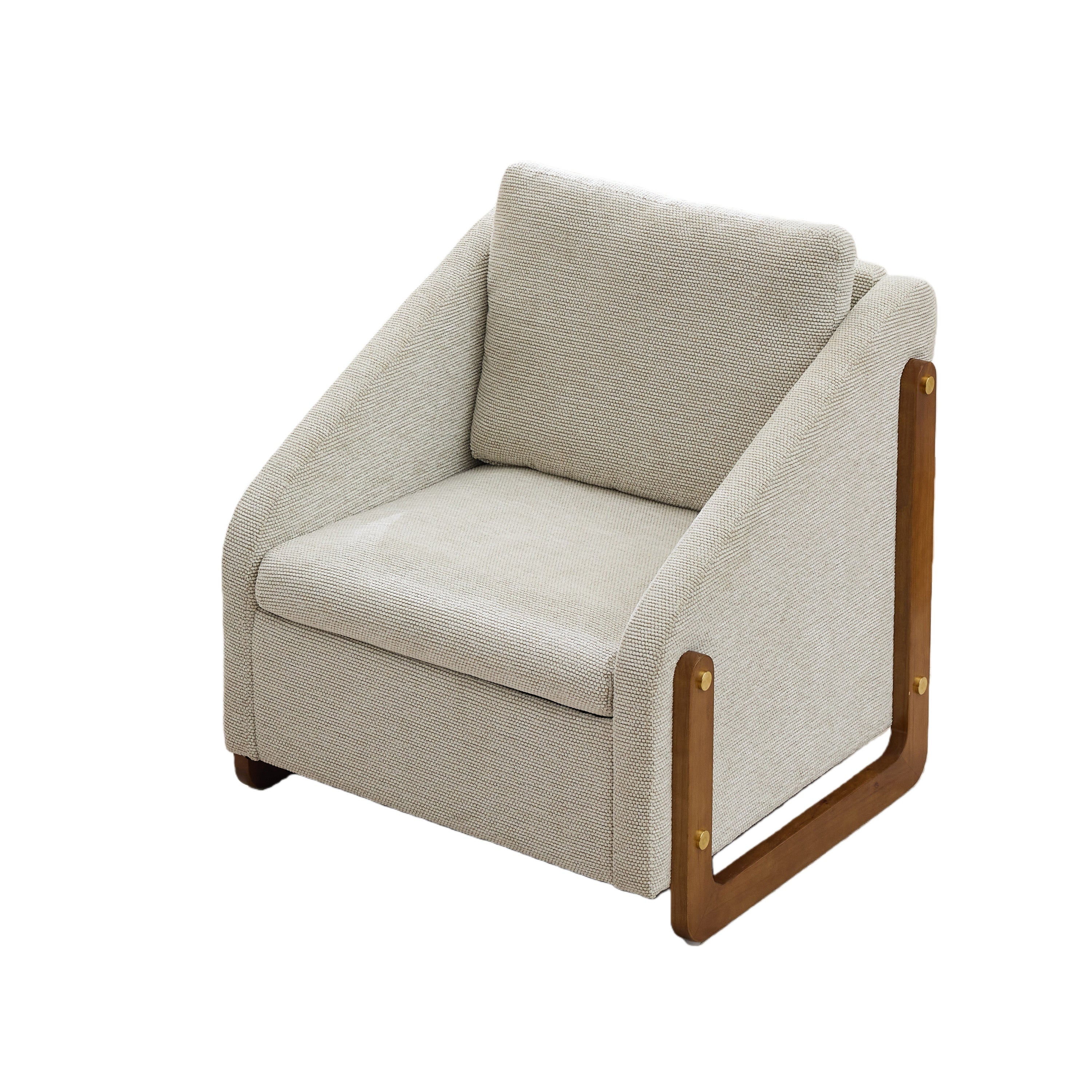 Sedgwick Modern Chenille Upholstered Armchair Wooden Frame
