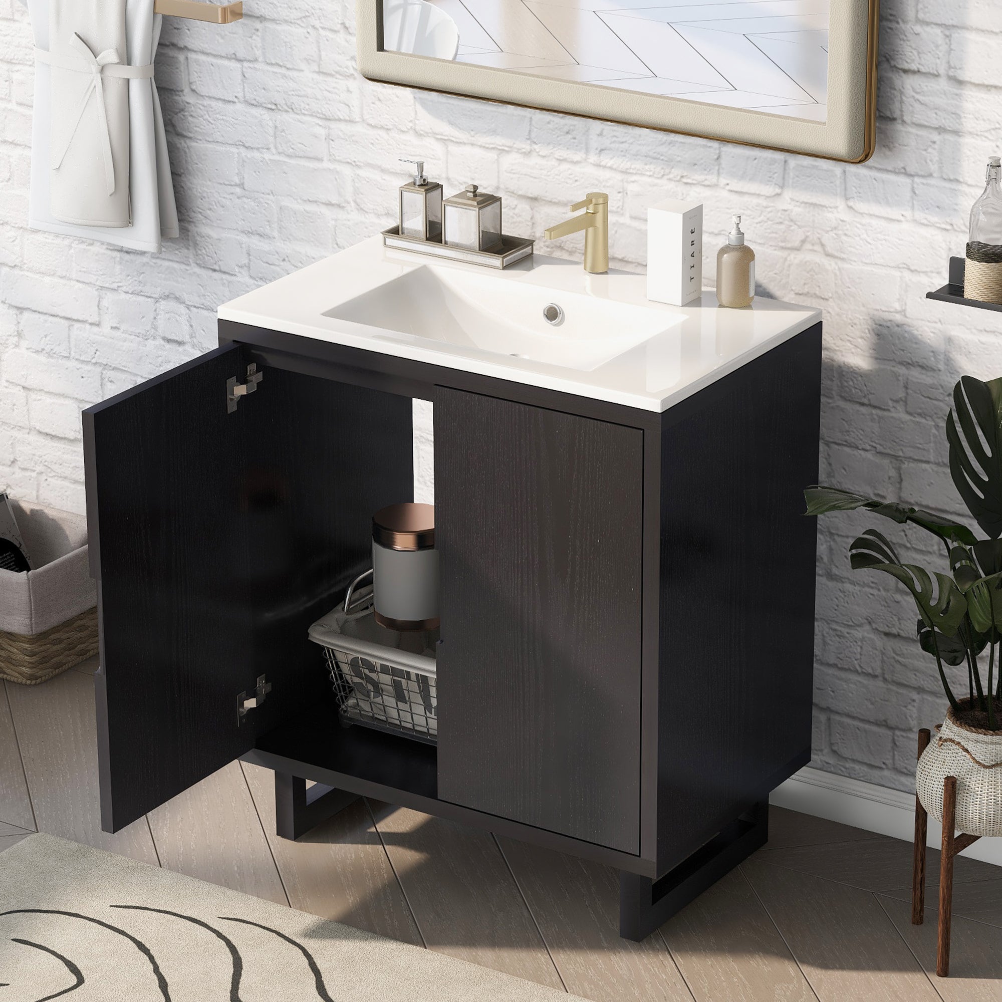 Rotorua 30" Freestanding Bathroom Vanity with Sink and Storage Cabinet