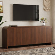 Rieti 66" Curved 4-Door Credenza Media Console with Adjustable Shelves