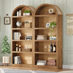 Spoleto 69" Tall Arched Bookcase with 5-Tier Open Shelves Set of 2