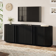Cuneo 67" Fluted Credenza Media Console with Curved Edges