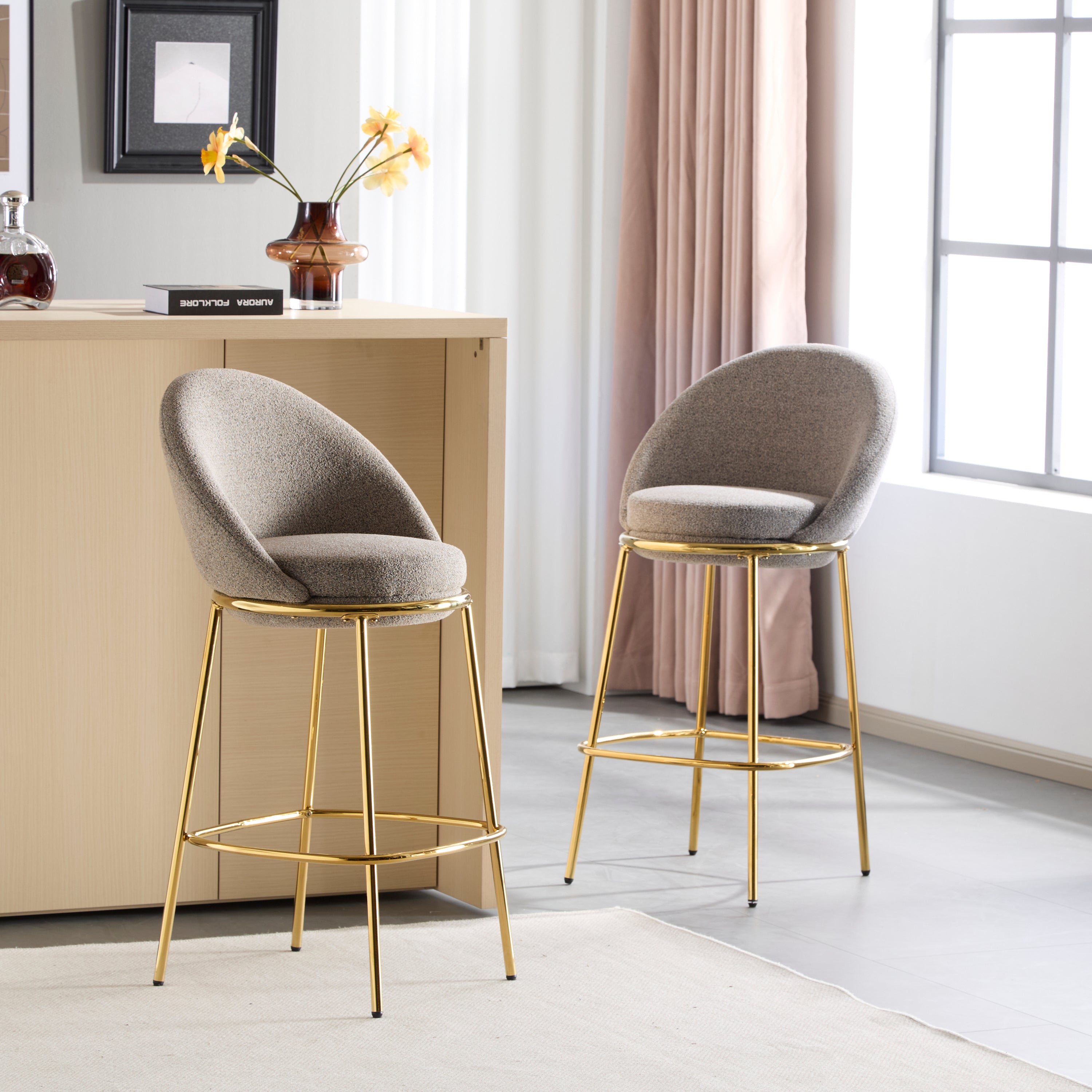 Yarra 30" Upholstered Bar Height Bar Stools Set of 2