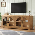 Spoleto 67" Arched Glass Door TV Stand Media Console with 4 Doors