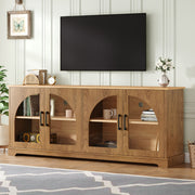 Spoleto 67" Arched Glass Door TV Stand Media Console with 4 Doors
