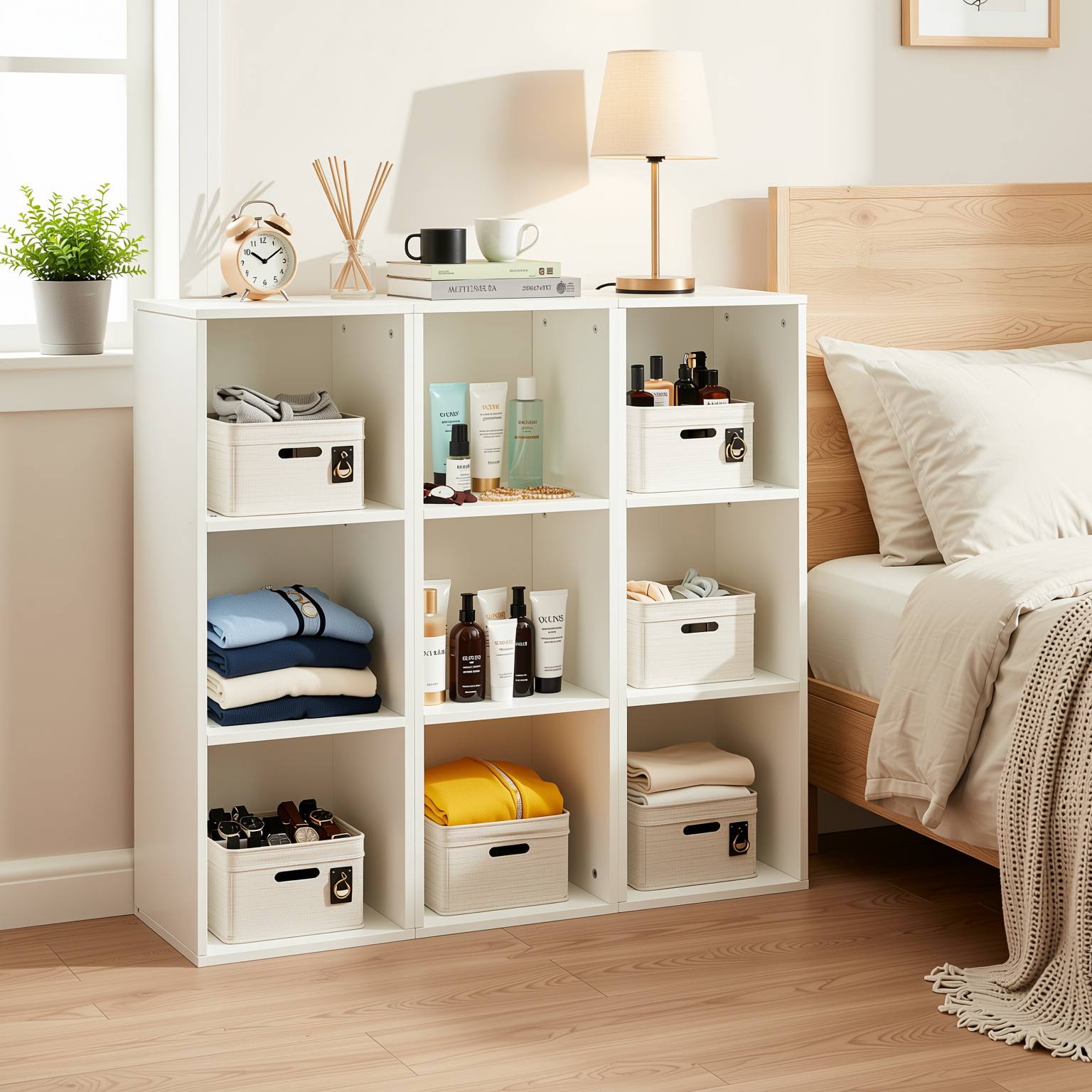 MANDI III 3-Piece White Modular 3-Tier Bookcase Set with Stackable Storage