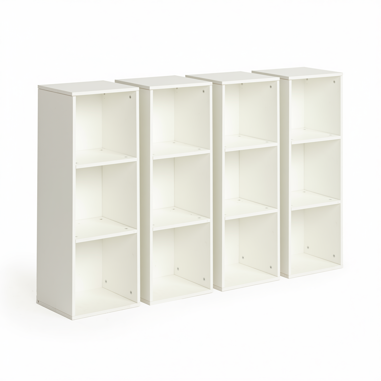 Homy Casa MANDI III 4PC Kids Cubby Storage Bookcase 3-Tier Wide Toy Organizer Modular Shelf System