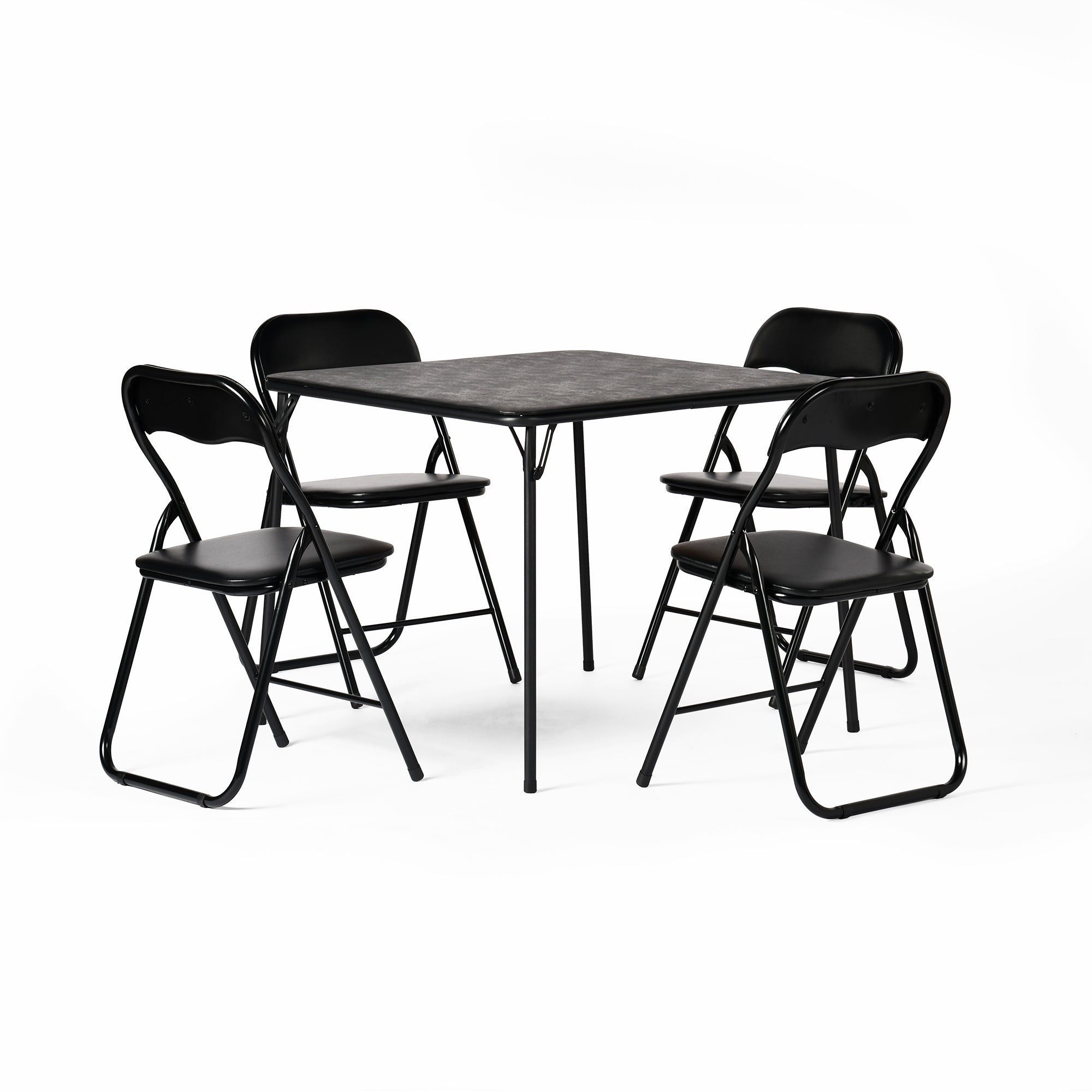 Homy Casa Mango Black faux leather Folding Dining Chair Set of 2/4/6