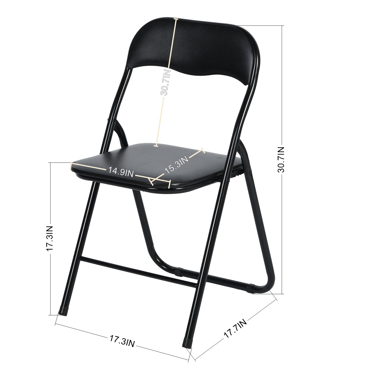 Mango Black faux leather Folding Dining Chair Set of 1/2/4/6