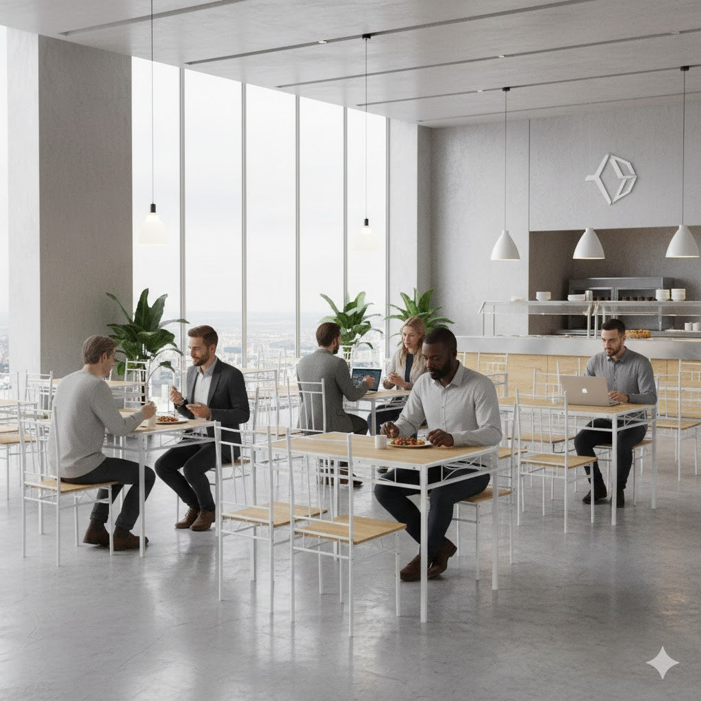 Marbury 5-Piece Dining Set with Wooden Table and 4 Chairs