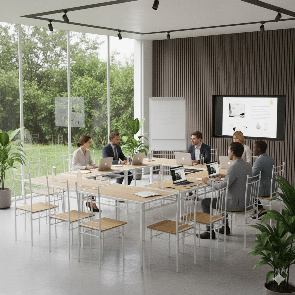 Marbury 5-Piece Dining Set with Wooden Table and 4 Chairs