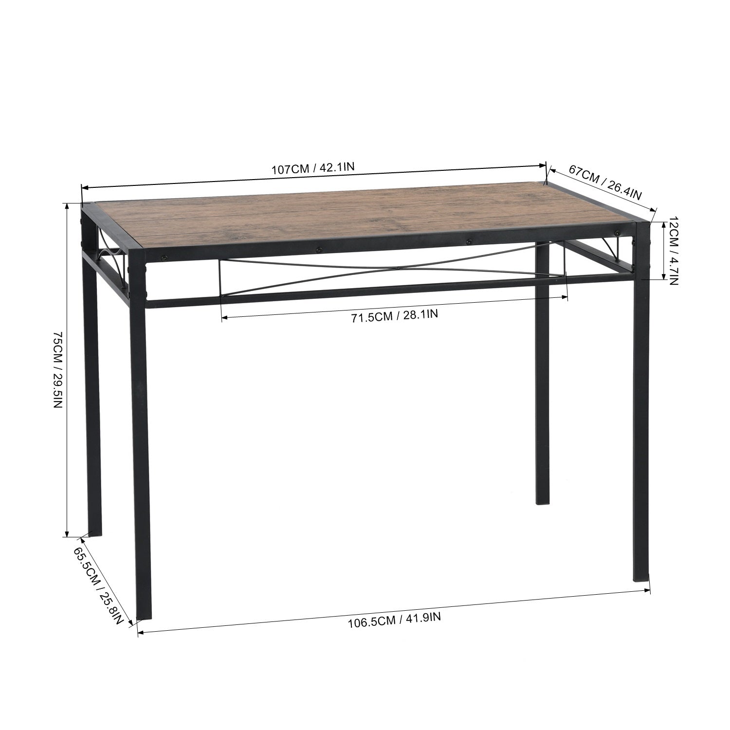Homy Casa Marbury 5PC Dining Set 42” Black Marble Table with 4 Chairs