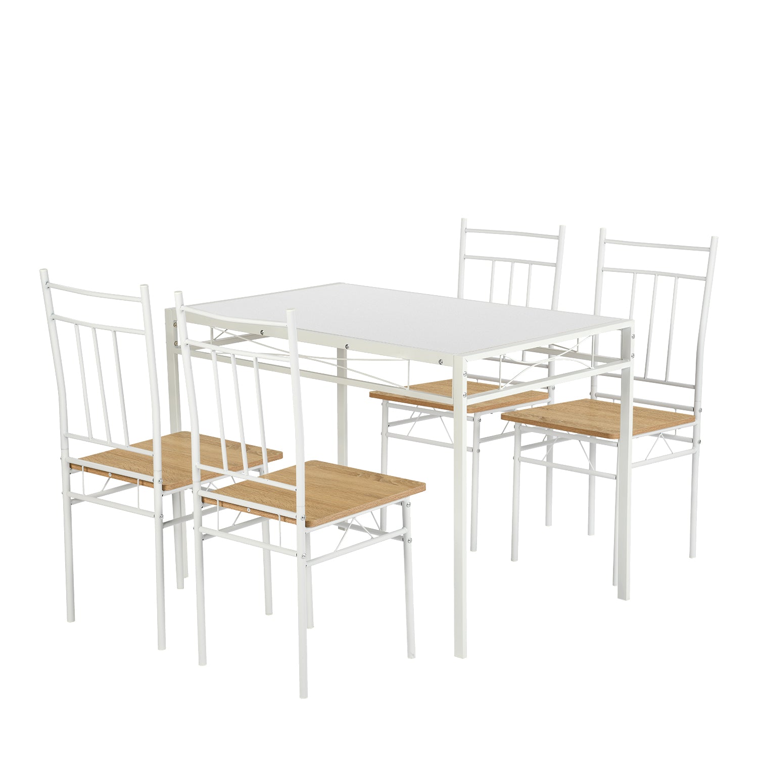 Marbury 5-Piece Dining Set with Wooden Table and 4 Chairs
